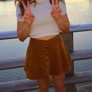 Tan/brown Corduroy skirt with buttons!